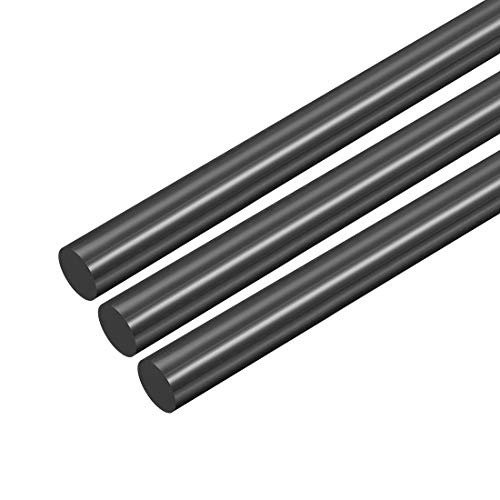 uxcell 3pcs Plastic Round Rod 5/16 Inch Dia 20 Inch Length Black (POM) Polyoxymethylene Rods Engineering Plastic Round Bars(8mm)