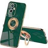 SEAHAI Coque pour Oppo A79 5G / OnePlus Nord N30 SE 5G, Ultra Mince �l�gant en Silicone Souple Galvanoplastie Design Coque Brillante Antichoc TPU Gel Etui avec 360 Degr�s Rotation Bague, Vert fonc�