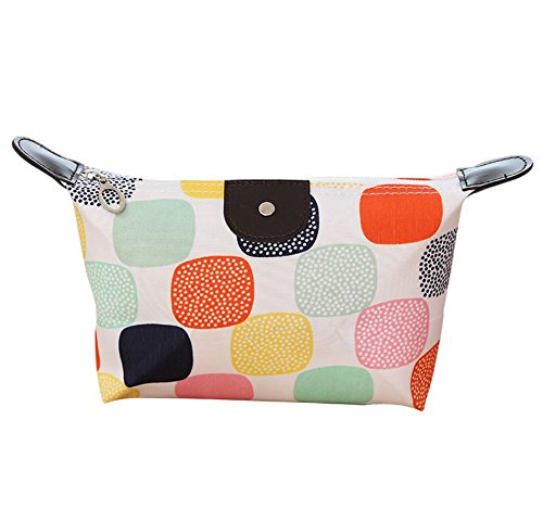 Omeny - Bolsa de maquillaje impermeable con cierre de cremallera, bolsa de viaje