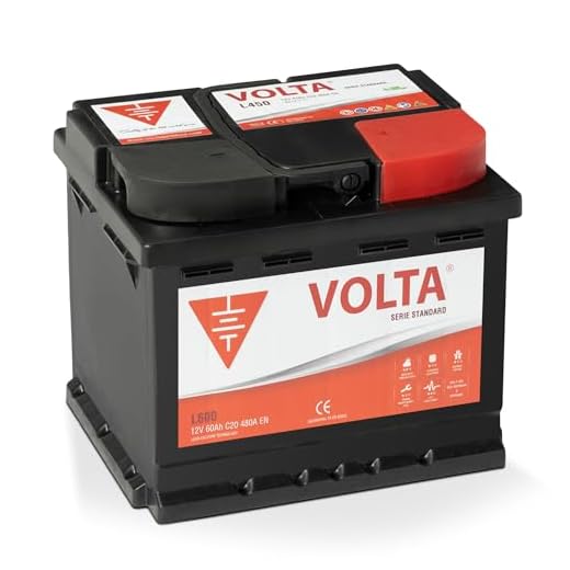 Batería De Coche 60Ah 480A EN Standard Volta L600D, bateria de automóvil de turismo, Plomo-Calcio, Batería 60Ah - Borne +Dcha - Medidas 242 x 175 x 190mm con 2 años de Garantía - Fabricación Europea