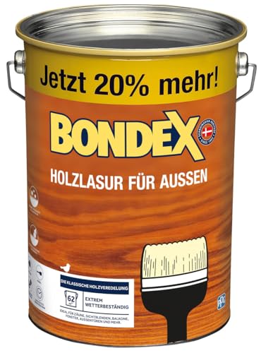 Bondex Holzlasur für Außen Eiche hell 4,8 L für 62 m² | Hoher...