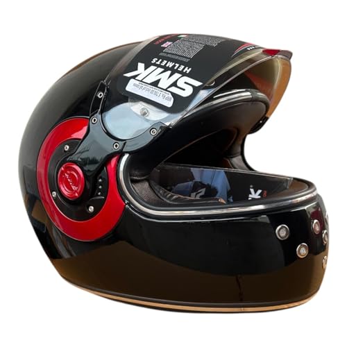 Image of SMK Retro Solid Full Face Helmet, Pinlock 70 Ready, ISI DOT ECE Certified