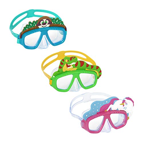 Bestway Hydro-Swim Lil Animal Mask Gafas De Natación, Unisex Niños, Multicolor, Talla Única