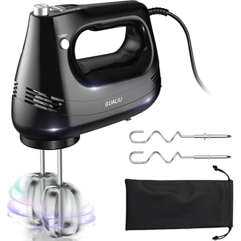 GUALIU Electric Hand Mixer with Turbo Boost Cover