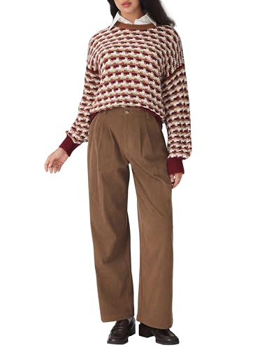 CIDER Women's Wide Leg Pants Middle Waist Casual Stylish Trousers2