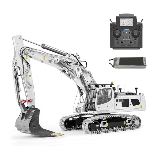 TOUCAN RC HOBBY 95% Metal LESU LR956 3 brazos 1/14 RC excavadora hidráulica excavadora control remoto 7CH válvula doble bomba luz PL18EV batería