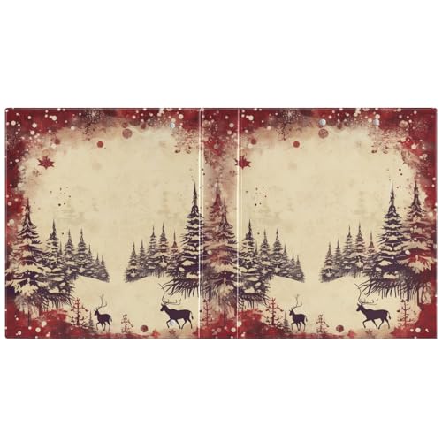 Image of 3 Ring Binder Retro Christmas Tree 1.5 inch Binders Three Ring Binders with Clipboard Fit 8.5'' x 11'' Paper 3 Interior PVC Clear Pockets for Office Supplies