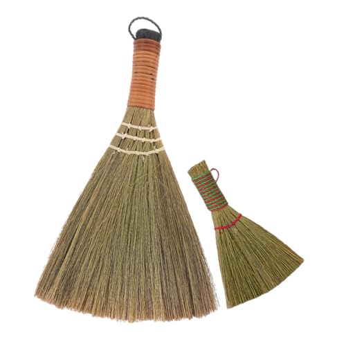 Sosoport 2stücke Tischstaubbesen Aus Naturgras Handbesen Für Küche Und Büro Kleiner Dekorativer Besen Zum Von Tragbar Und Praktisch Für Innenreinigung