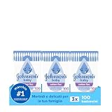 Johnson's Baby Cotton Fioc 3 x 100 Pezzi, Cotton fioc neonato e adulto morbidi e delicati, Bastoncini in carta e cotone ipoallergenici per la pulizia orecchie e contorno occhi e per il trucco