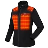 Venustas Women's Fleece Heated Jacket with Battery Pack 7.4V, 5 heating zones, Fleece Heated Coat...