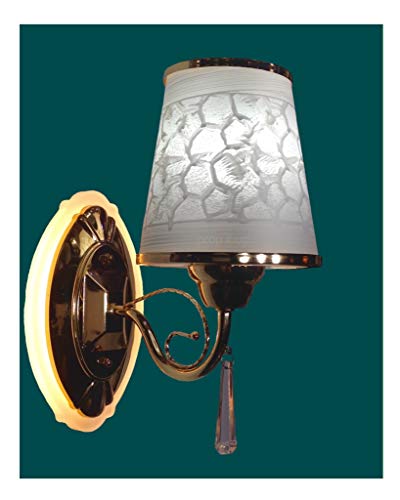 Image of Prop It Up SFL Gold Finished Designer Back vase led wall Light with E-27 Holder, and Free Triple Color led Bulb (E-27) design-1044 /1w