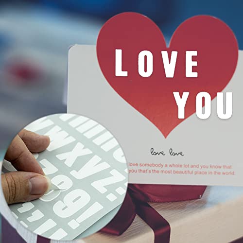 8 Blätter Selbstklebendes Vinyl Buchstaben Zahlen Kit, Briefkasten Nummern Aufkleber für Postkasten, Schilder, Fenster, Tür, Autos, Lastwagen, Heim, Adress Nummer (Weiß, 1 Zoll)