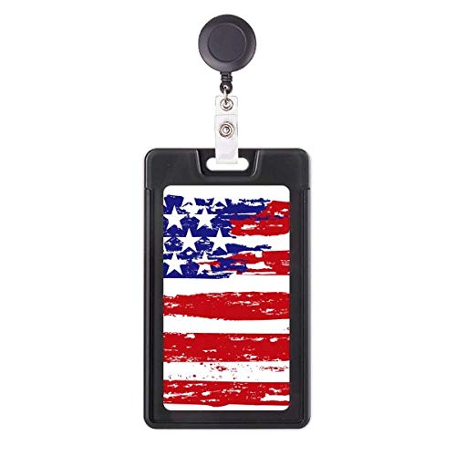 Porte-badge rétractable drapeau américain enrouleur de carte d'identité pro