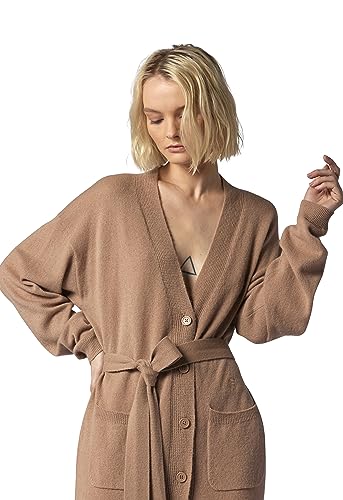 Image of Equipment Women's Phillipa Cardigan Cashmere Sweater in Camel