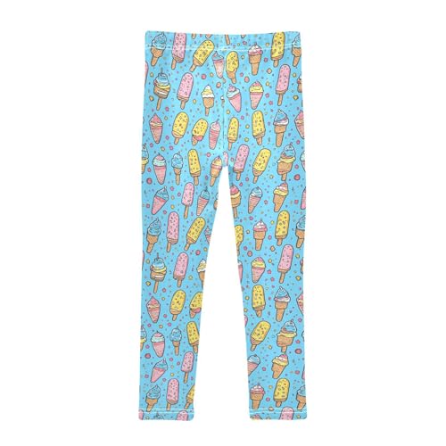 Colorful Popsicle Ice Cream Cartoon Girls Casual Leggings for Kids Printed Long Pant Bottoms Stretch and Soft2