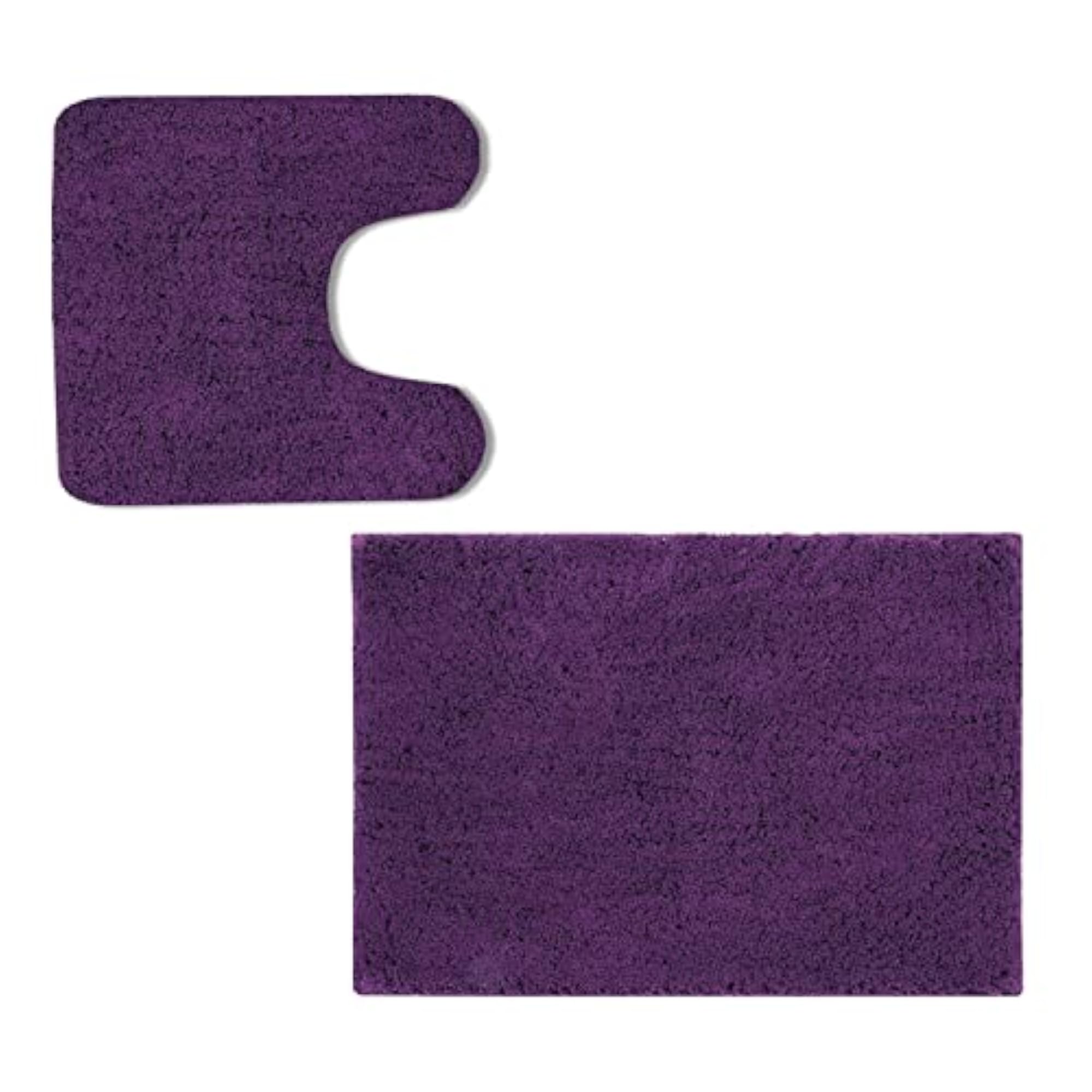 Anti-Skid Cotton Bath Mat Set with Contour, Luxury Design