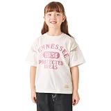 [ever closet] Tシャツ キッズ 子供 女の子 プリント 綿100％ [ オフホワイト 110 ] 袖 メッシュ ガールズ 春服 夏服 通園 通学 普段着 子供服 キッズ服 エバークローゼット