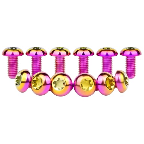 Image of 12Pcs Ti Titanium Bolts Torx M5x10 Bicycle Bike Disc Brake Cycle Rotor Screws Gr5 (Purple Gold)