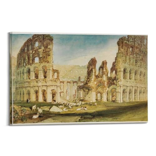 Affiche d'art J.M.W. Turner Rome le Colisée 20x30 cm pour décoration murale