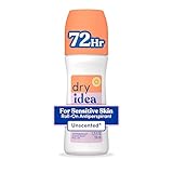 Dry Idea Unscented Roll On Deodorant & Antiperspirant for Women - Hypoallergenic for Sensitive Skin, 2X Longer Sweat Protection*, 72Hr Odor Protection, Womens Deodorant, 3.25oz