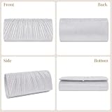 Larcenciel Clutch srebrna torebka z cekinami z brokatem ze zdejmowanym łańcuszkiem, elegancka kopertówka, błyszcząca, torba na ramię, na wesele, imprezę, bankiet, święta (22 x 5 x 11 cm), srebro