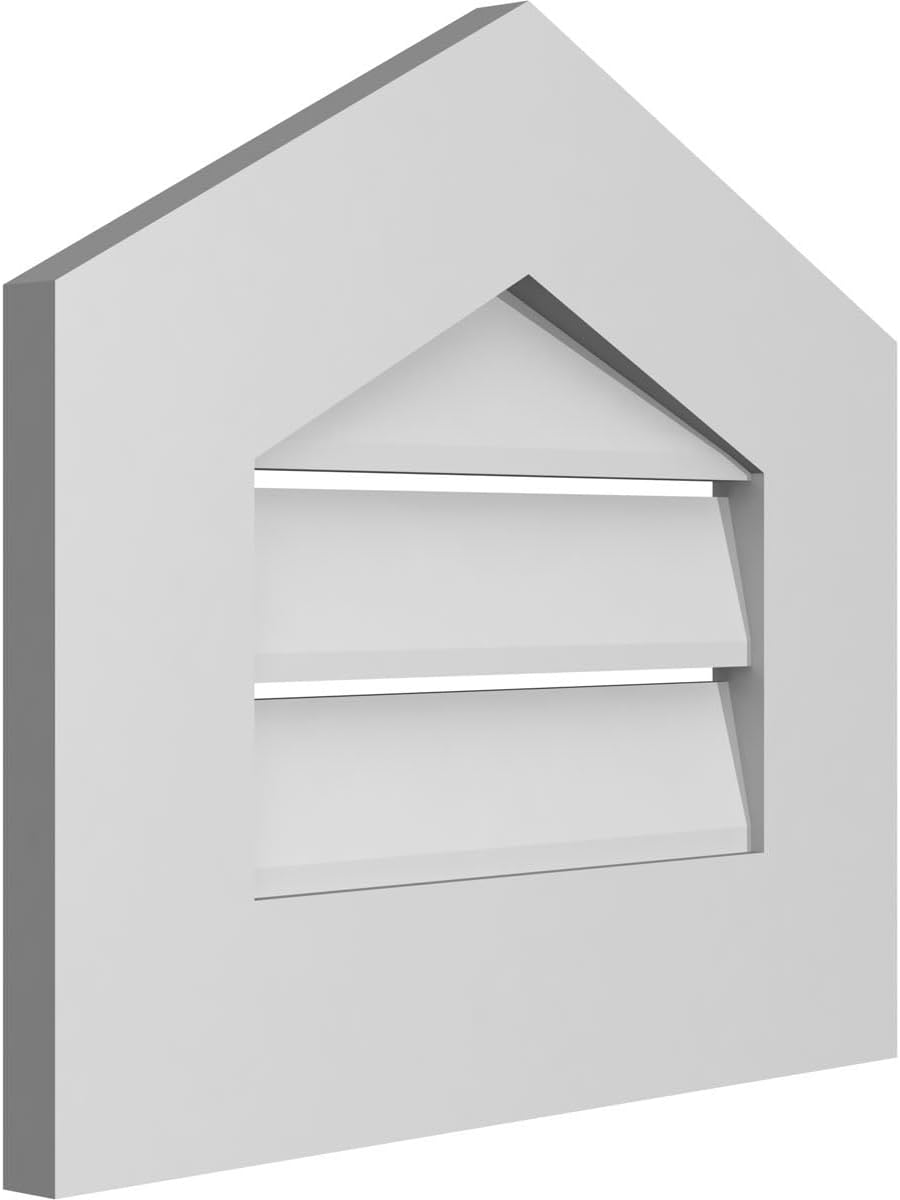 GVSPE18X1601SF-06 Peaked Top Standard Frame, Primed Tan Signature Series Surface Mount Gable Vents, 18-in. W x 16-in. H