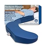 Bedsore Rescue Positioning Pillow Wedge - Tailbone, Sacrum, Buttocks, Standard Size 100-250bs - Hypoallergenic + Moisture Proof - Non-Slip Turning Wedge - Medical Grade Hospital to Home - Made in USA