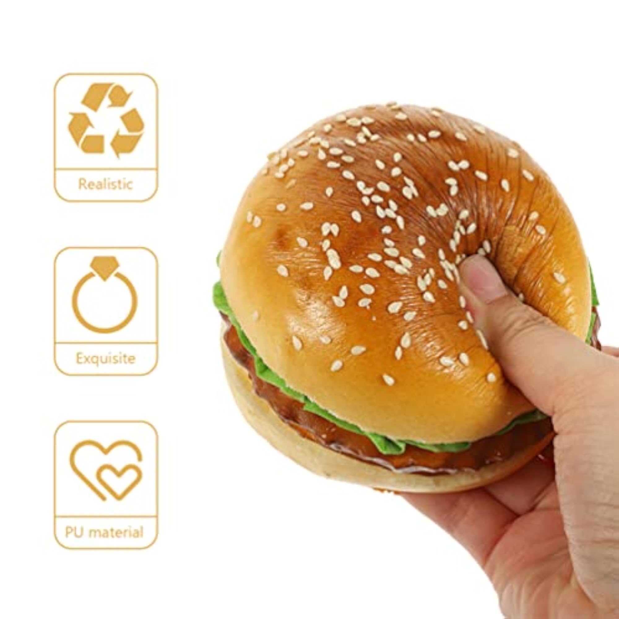 2pcs Fake Burger Artificial Hamburger for Kitchen Display