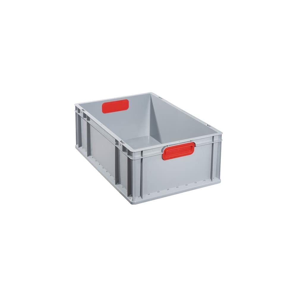456750 Eurobox "622" 23.62x15.75x8.66" Closed Handles In Grey/Red