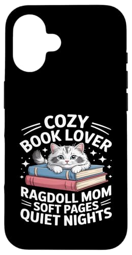 Cozy Book Lover Ragdoll Mom �\�t�g�y�[�W �Â��Ȗ� �X�}�z�P�[�X iPhone 16 �p