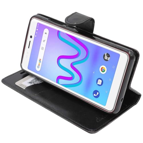 ebestStar - Coque Compatible avec Wiko Jerry 3 Etui PU Cuir Housse Portefeuille Porte-Cartes Support Stand, Noir [Appareil: 148 x 72 x 9.1mm, 5.45'']