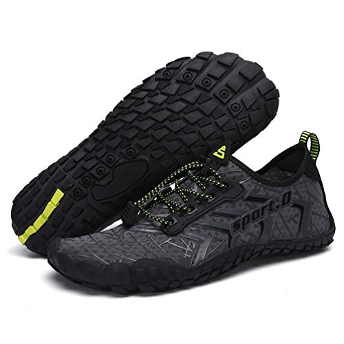 Ubfen Mens Womens Water Shoes Aqua Shoes Swim Shoes Beach Sports Quick Dry Barefoot For Boating Fishing Diving Surfing With Drainage Driving Yoga Size 5 Women / 4 Men A Grey #TOP2