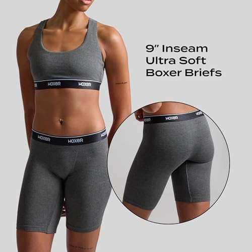 Image of Woxer Womens Boxers - Biker 9 inch Boy Shorts Underwear for Women, Modal Boxer Briefs, Chafe Free, Womens Underwear