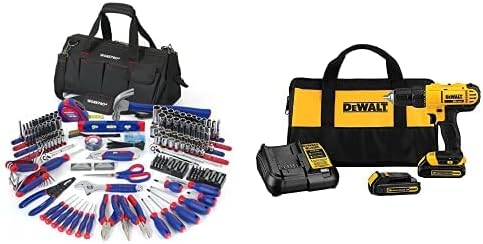 WORKPRO 322PCS Home Repair Tool Kit + DEWALT 20V Max Cordless Drill/Driver Kit (DCD771C2)