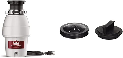 Waste King Legend Series - Eliminación de basura de alimentación continua de 12 HP con cable de alimentación, (L-2600) y Moen 1025 AMC Kitchen