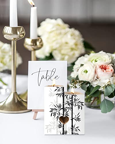 Candle Holder, Black And White Bamboo Candle Holders, Heart Shaped Candlestick Holders, Wooden Candle Holder For Living Room Decor Wedding, Personalized Gifts #TOP3