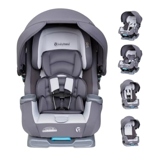 Baby Trend Cover Me™ 4-in-1 Convertible Car Seat, Vespa – Built-in Canopy, 4-Stage Growth System, Plush Comfort Padding, Multi-Position Recline