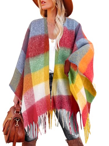 Image of Breezy Lane Women's Shawl Wraps Warm Poncho Ruana Wrap Cardigan
