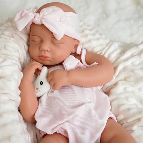 KUICEO Reborn Baby Dolls that Lifelike -18.5 inch Full Body Silicone Sleeping Baby Girl Handmade Face Realistic Body Details for Children Gift