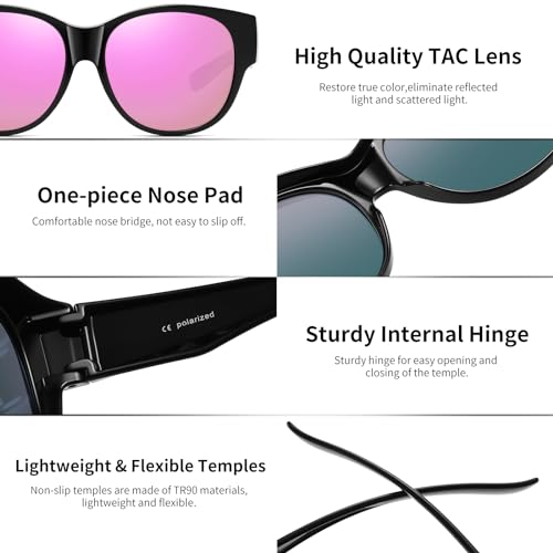 Image of GEGURI Polarized Sunglasses Fit Over Glasses for Men Women, Oversized Square Sun Glasses UV400 Protection Shades