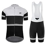 Coconut Pro Team Men's Cycling Jersey Bib Shorts With 3D Padded (X-Large, White/Black)