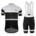 Coconut Pro Team Men's Cycling Jersey Bib Shorts With 3D Padded (X-Large, White/Black)