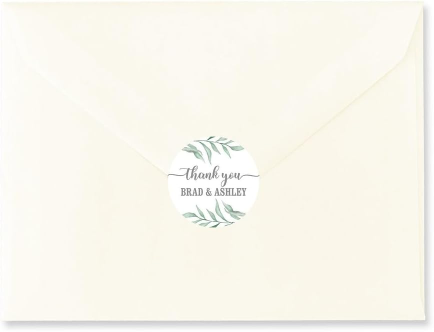 Thank You Stickers for Eucalyptus Wedding and Bridal Shower 63pc, 1" Round Greenery Labels for Favors - WED83 - Image 3