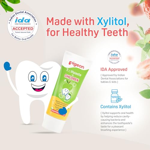 Image of Pigeon Apple Toothpaste for Babies & Kids 45 g | Fluoride & SLS Free | Colour & Paraben Free | pH-Balanced Gentle Daily Oral Care