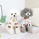 HuaLiSiJi Hundepyjama Kleine Hunde,Elastisch und Bequem Weich und Warm Einfach an und Auszuziehen für Kleine und Mittelgroße Hunde Geeignet (XXL, Cream Color)