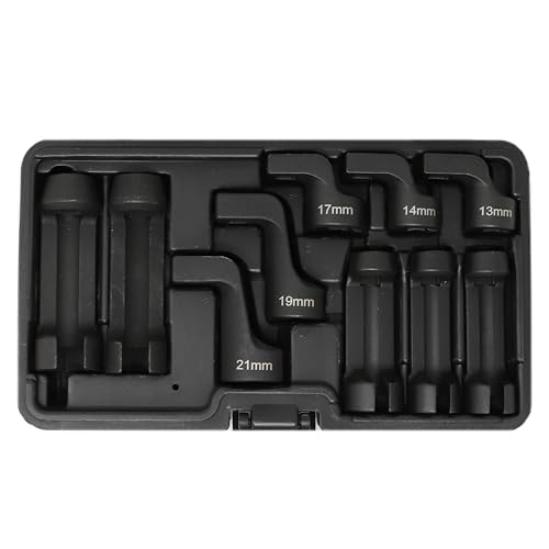 CTA Tools 8857 10 Pc. Flare Nut Socket Set - Ideal for EGT & Fuel Lines, Line Wrench Set for Injector & Exhaust Gas Temperature Sensors, Flare Nut Wrench with Open Hex Body, Straight & Offset Options