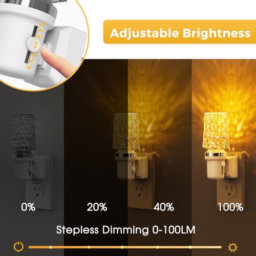 Image of L LOHAS LED Amber Night Light,Yellow Nightlight,Dimmable 100LM,Light Sensor