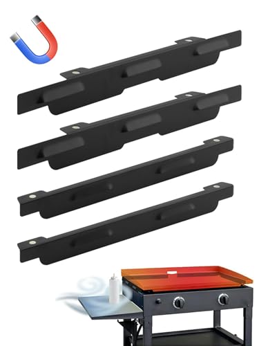 Paravento per piastra Black-Stone da 91,4 cm, in acciaio inox, parabrezza magnetico, protezione contro la fiamma Pro-tect per mantenere il calore, compatibile con cappottina e ripiano laterale