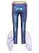 Yartina Kids Girls Mermaid Role Play Bottoms Mesh Waist Ruffle Flared Pants Metallic Fish Scales Print Pants Purple 14 Years
