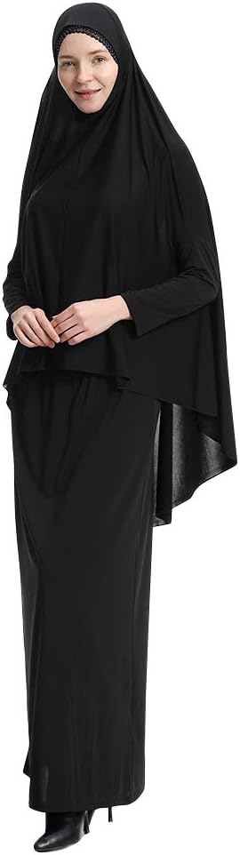 YudesunWomen Casual Muslim Dresses - Robe Suit Islam Full Length Hijab Abaya Scarf Prayer Comfortable Kaftan Robes Dressing Gown